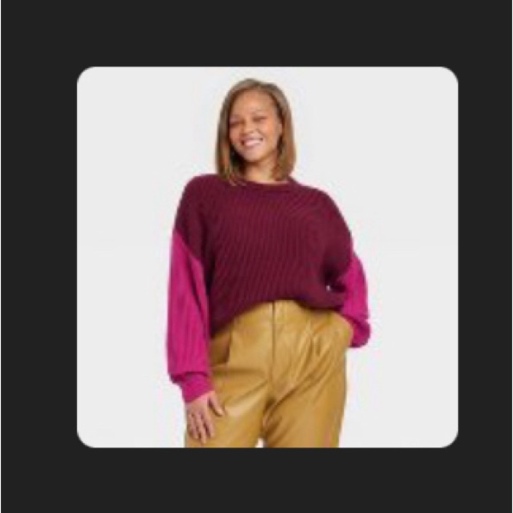Burgundy pullover sweater